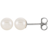 14kt White 5-5.5mm Freshwater Cultured Pearl Earrings