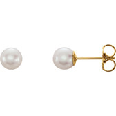 14kt Yellow 5-5.5mm Freshwater Cultured Pearl Earrings