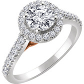 14kt White 1/4 CTW Diamond Band for 6.5mm Round Engagement Ring  - XCV2