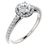 14kt White 3/4 CTW Diamond Halo-Style Engagement Ring - XCV62