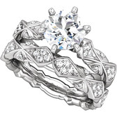 14kt White 1/3 CTW Diamond Sculptural-Inspired Eternity Band Size 7 - XCV70