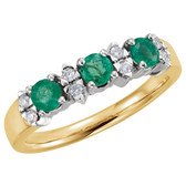 Emerald & 1/10 CTW Diamond Anniversary Ring - W64897