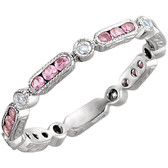 Pink Sapphire & 1/10CTW Diamond Eternity Band  - W651718
