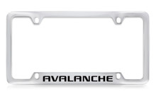 Chevrolet Avalanche Bottom Engraved Chrome Plated Brass License Plate Frame With Black Imprint