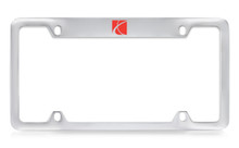 Saturn Logo Chrome Plated Metal Top Engraved License Plate Frame Holder