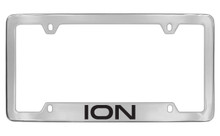 Saturn Ion Chrome Plated Metal Bottom Engraved License Plate Frame Holder