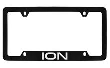 Saturn Ion Black Coated Metal Bottom Engraved License Plate Frame Holder