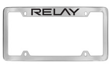 Saturn Relay Chrome Plated Metal Top Engraved License Plate Frame Holder