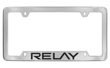 Saturn Relay Chrome Plated Metal Bottom Engraved License Plate Frame Holder