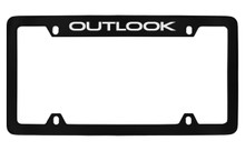 Saturn Outlook Black Coated Metal Top Engraved License Plate Frame Holder