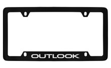Saturn Outlook Black Coated Metal Bottom Engraved License Plate Frame Holder