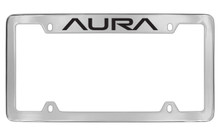 Saturn Auta Chrome Plated Metal Top Engraved License Plate Frame Holder