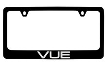 Saturn Vue Black Coated Zinc License Plate Frame With Silver Imprint