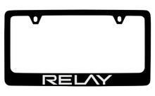 Saturn Relay Black Coated Zinc License Plate Frame With Silver Imprint