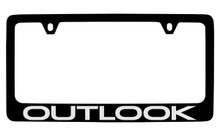 Saturn Outlook Black Coated Zinc License Plate Frame With Silver Imprint