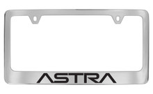 Saturn Astra Chrome Plated Brass License Plate Frame With Black Imprint