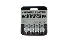 Chrome Plated Screw Covers 4 Per Card, Fits 10mm, 12mm And 1/4 Inch Screws.