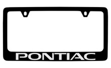 Pontiac Corp Black Coated Zinc License Plate Frame With Silver Imprint