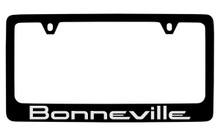 Pontiac Bonneville Black Coated Zinc License Plate Frame With Silver Imprint