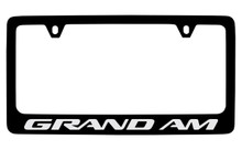 Pontiac Grand Am Black Coated Zinc License Plate Frame With Silver Imprint