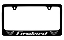 Pontiac Firebird Black Coated Zinc License Plate Frame With Silver Imprint
