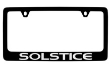 Pontiac Solstice Black Coated Zinc License Plate Frame With Silver Imprint