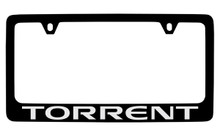 Pontiac Torrent Black Coated Zinc License Plate Frame With Silver Imprint