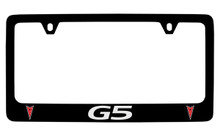 Pontiac G5 Black Coated Zinc License Plate Frame With Silver Imprint