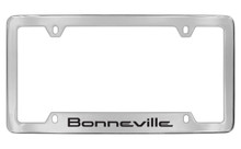 Pontiac Bonneville Bottom Engraved Chrome Plated Brass License Plate Frame With Black Imprint