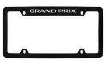 Pontiac Grand Prix Top Engraved Black Coated Zinc License Plate Frame With Silver Imprint