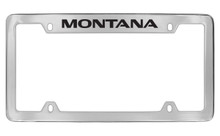 Pontiac Montana Top Engraved Chrome Plated Brass License Plate Frame With Black Imprint