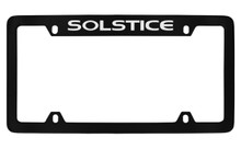 Pontiac Solstice Top Engraved Black Coated Zinc License Plate Frame With Silver Imprint
