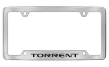 Pontiac Torrent Bottom Engraved Chrome Plated Brass License Plate Frame With Black Imprint
