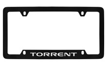 Pontiac Torrent Bottom Engraved Black Coated Zinc License Plate Frame With Silver Imprint