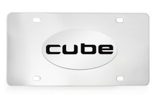 Nissan Cube Chrome Plated Solid Brass Emblem Attached To A Stainless Steel Plate
