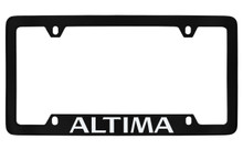 Nissan Altima Black Coated Metal Bottom Engraved License Plate Frame Holder