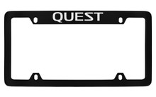 Nissan Quest Black Coated Metal Top Engraved License Plate Frame Holder