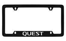 Nissan Quest Black Coated Metal Bottom Engraved License Plate Frame Holder