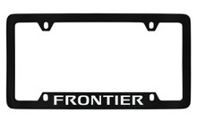 Nissan Frontier Black Coated Metal Bottom Engraved License Plate Frame Holder