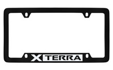 Nissan Xterra Black Coated Metal Bottom Engraved License Plate Frame Holder