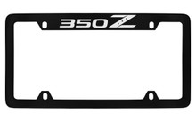Nissan 350Z Black Coated Metal Top Engraved License Plate Frame Holder