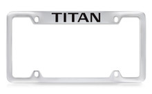Nissan Titan Chrome Plated Solid Brass Top Engraved License Plate Frame Holder