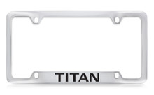 Nissan Titan Chrome Plated Solid Brass Bottom Engraved License Plate Frame Holder