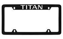 Nissan Titan Black Coated Zinc Top Engraved License Plate Frame Holder