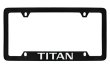 Nissan Titan Black Coated Zinc Bottom Engraved License Plate Frame Holder