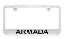 Nissan Armada Chrome Plated Solid Brass Top Engraved License Plate Frame Holder