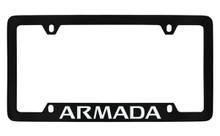 Nissan Armada Black Coated Zinc Bottom Engraved License Plate Frame Holder