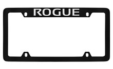 Nissan Rogue Black Coated Zinc Top Engraved License Plate Frame Holder