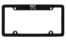 Nissan GTR Black Coated Zinc Top Engraved License Plate Frame Holder