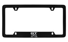 Nissan GTR Black Coated Zinc Bottom Engraved License Plate Frame Holder